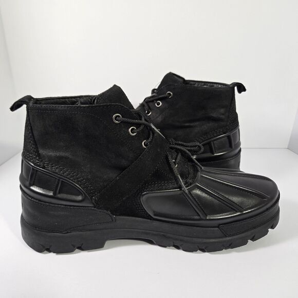 Polo Ralph Lauren Oslo Low Hydroguard Waterproof Leather Boots Black Mens 14 D - Picture 3 of 6
